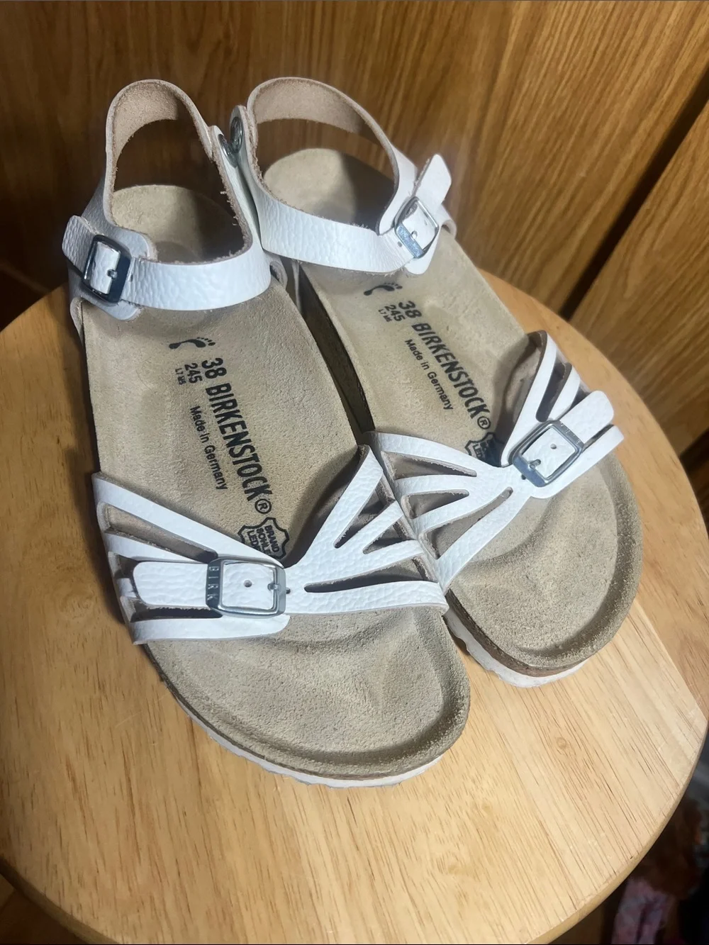 Birkenstock White Multi-Strap Leather Ankle Sandals
